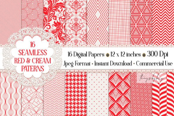 Download Seamless Red and Cream Luxury Pattern - Luxury pattern Collection