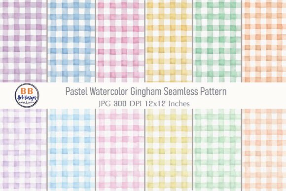 Download Pastel Watercolor Gingham Pattern Paper - Premium Resources