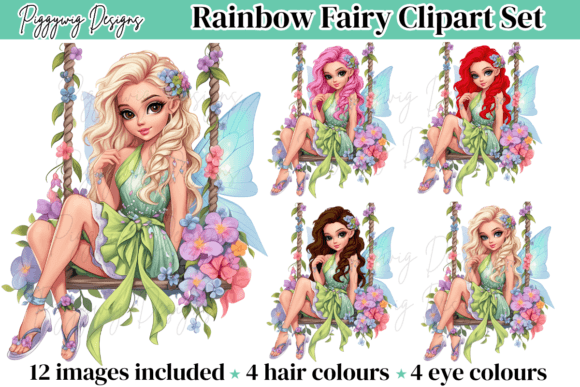 Download Rainbow Fairies Dolly Clipart PNG Bundle - Dolly Collection