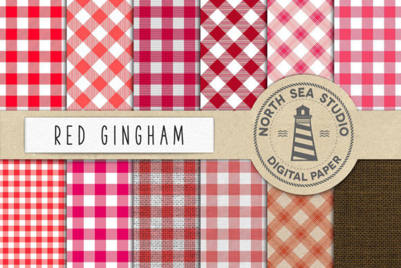 Download Red Gingham Digital Paper - Premium Bundle