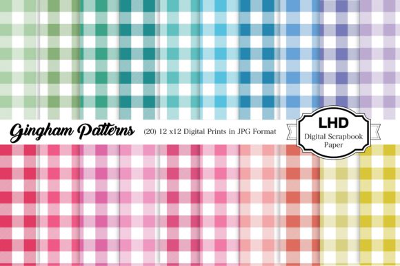 Download Rainbow Gingham Plaid Digital Papers - Premium Resources